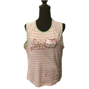 Hello Kitty and Friends Fresh And Sweet Junior Striped Shirt Top Pink  XL Top